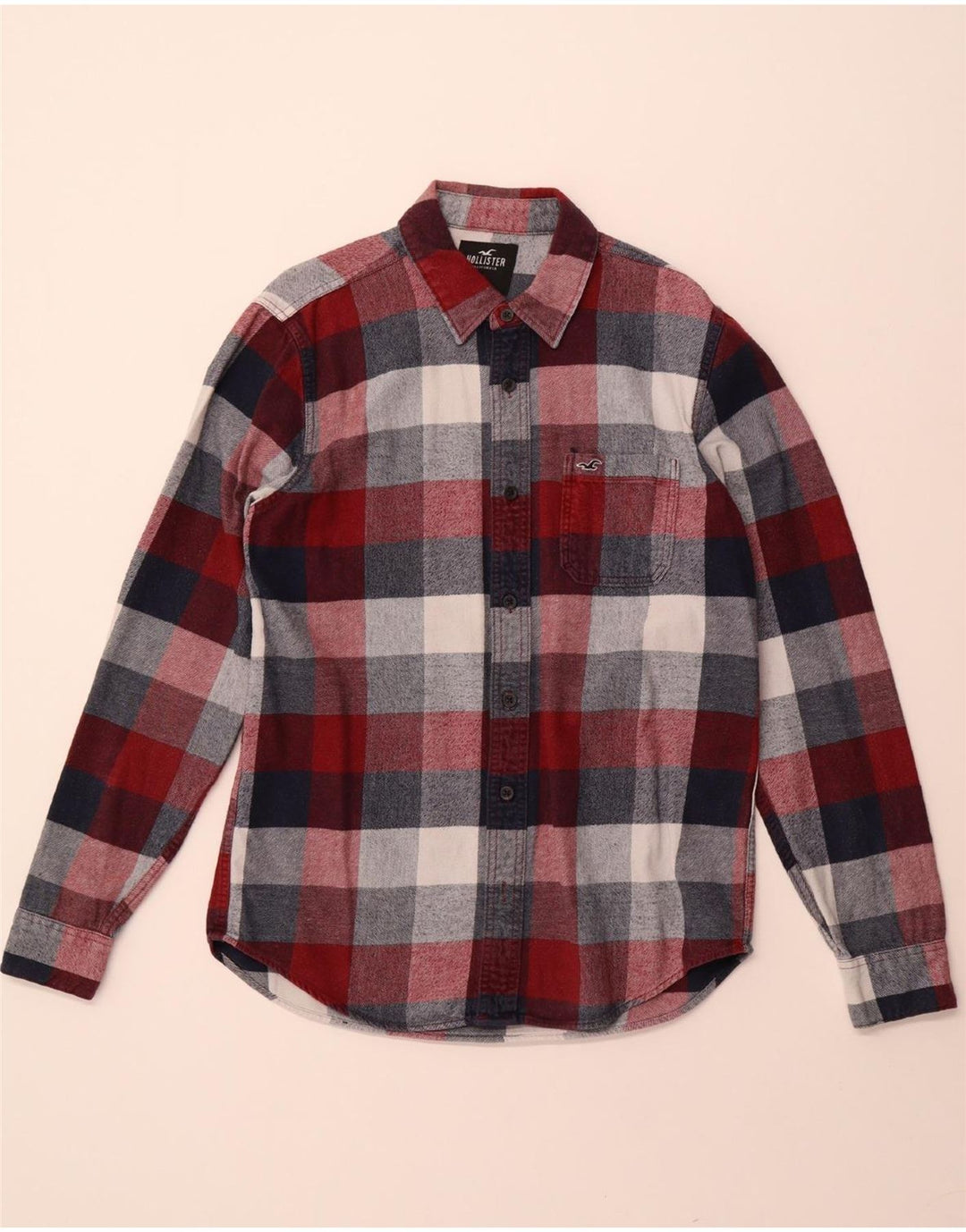 HOLLISTER Chemise en flanelle pour hommes à carreaux bordeaux moyen