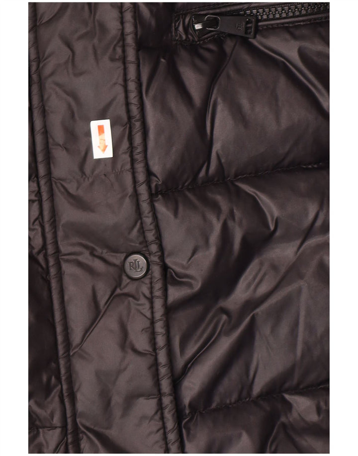 POLO RALPH LAUREN Manteau rembourré à capuche pour femme UK 6 XS Nylon noir hiver
