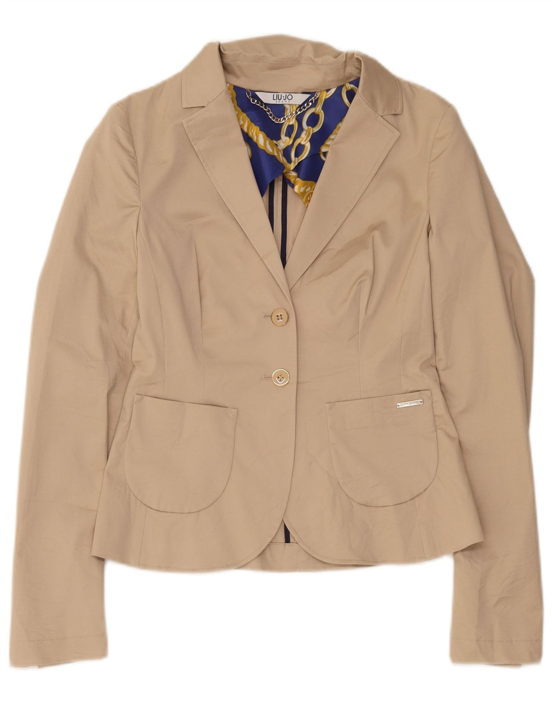 Liu Jo Veste Blazer 2 Boutons Femme IT 42 Coton Beige Moyen