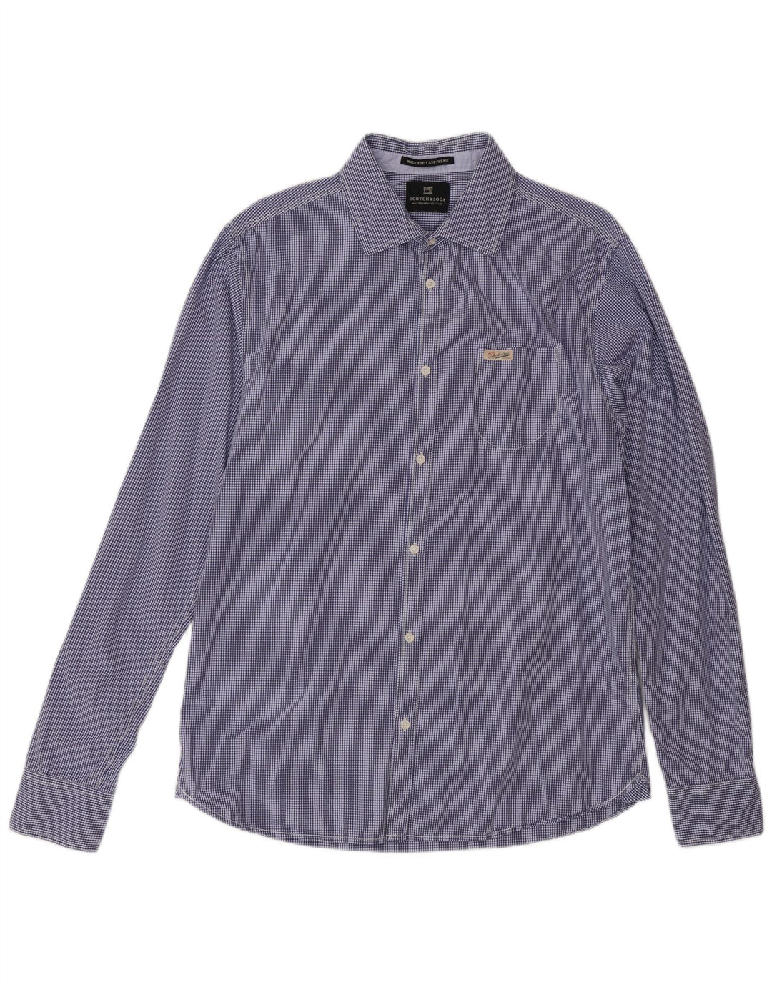 Scotch & Soda Chemise Homme Grand Vichy Bleu
