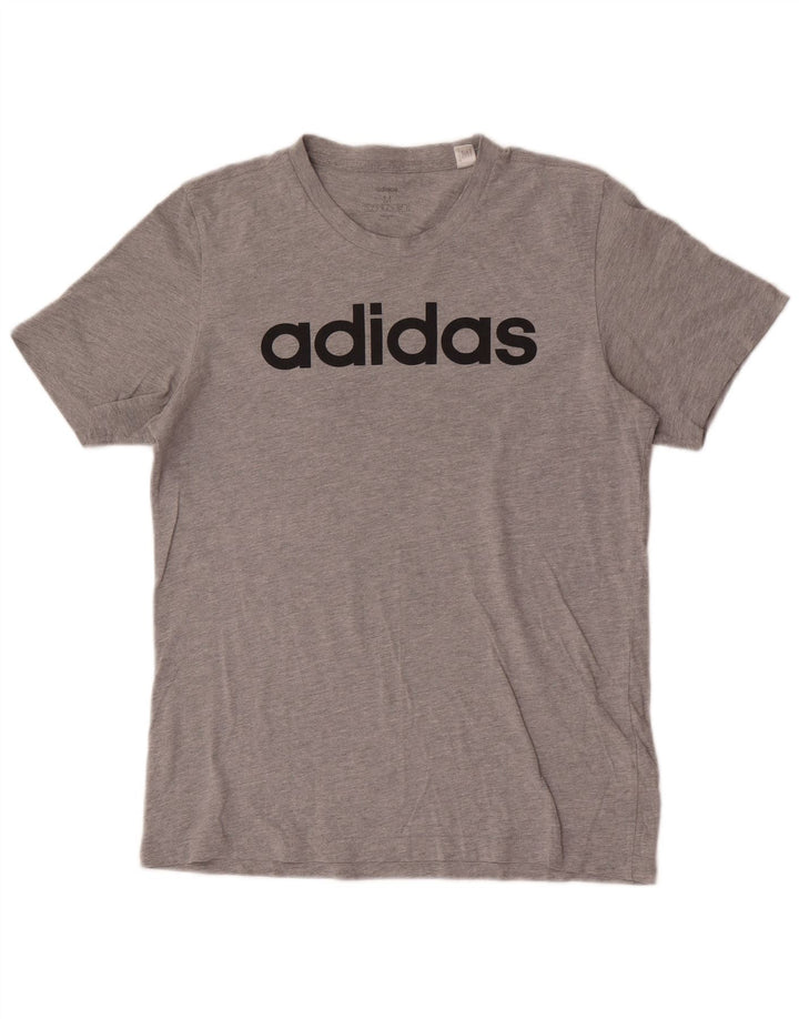 Adidas T-Shirt Graphique Homme Gris Moyen Coton