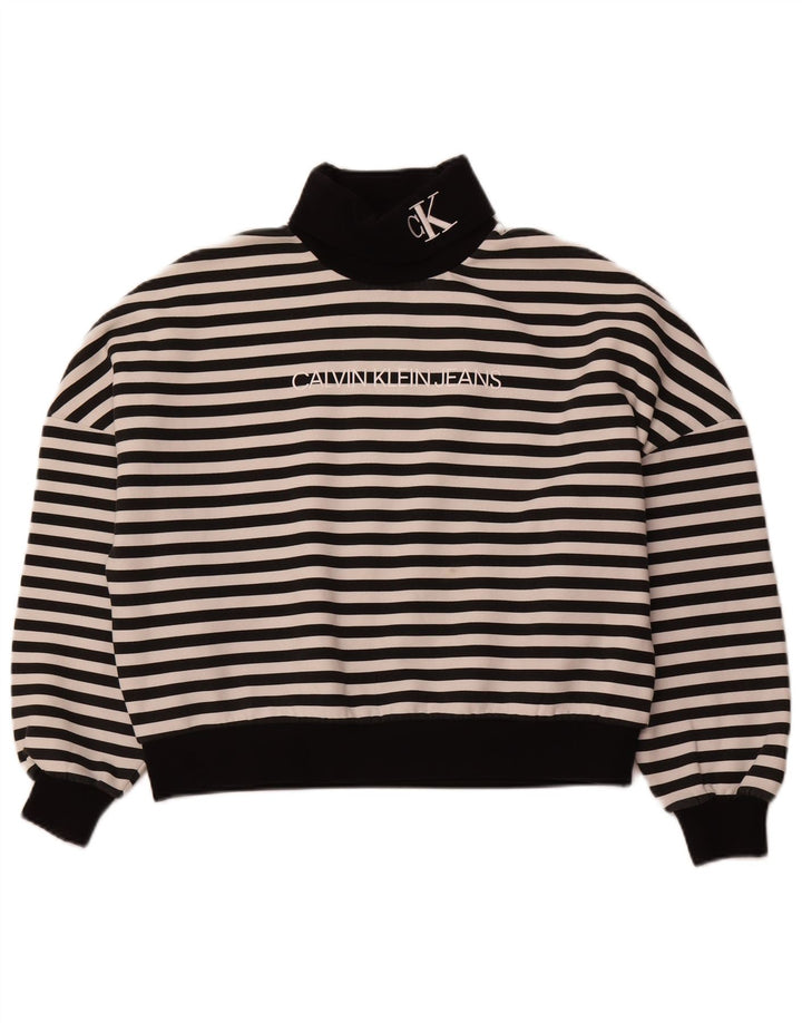 CALVIN KLEIN JEANS Sweat-shirt surdimensionné pour femme UK 14 Large Noir