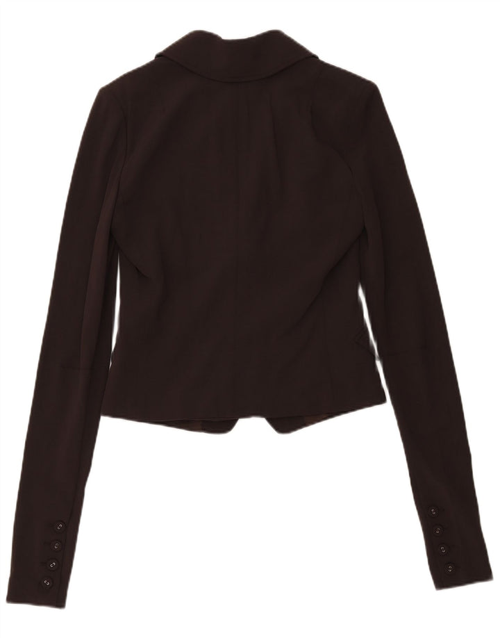Patrizia Pepe Veste blazer courte à 2 boutons pour femme IT 44 laine marron moyen