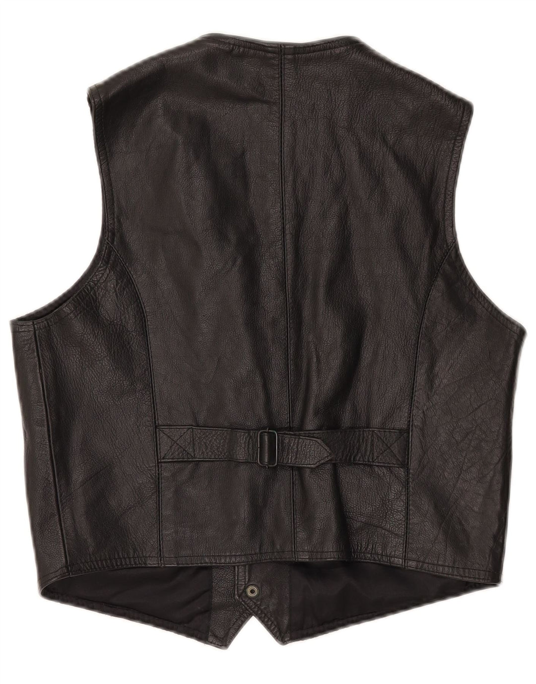 gilet en cuir homme vintage XS cuir noir