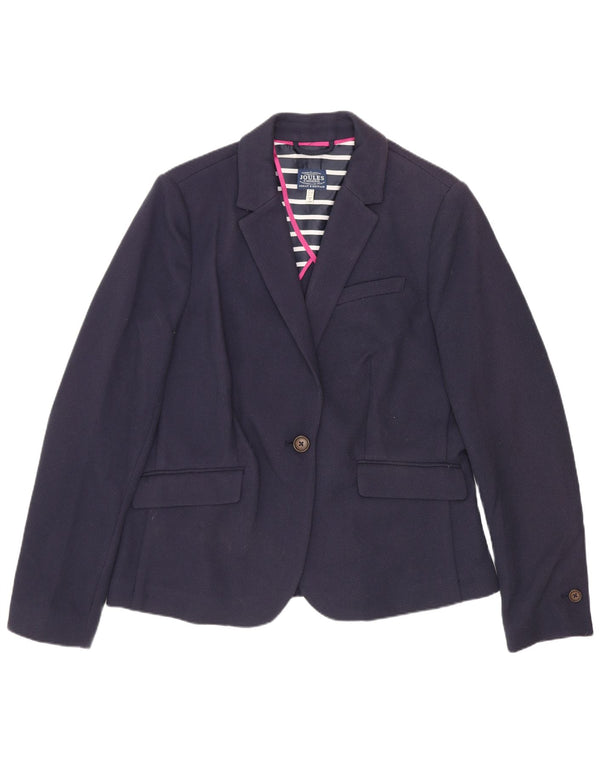 Joules Veste Blazer 1 Bouton Femme UK 14 Bleu Marine Moyen Polyester