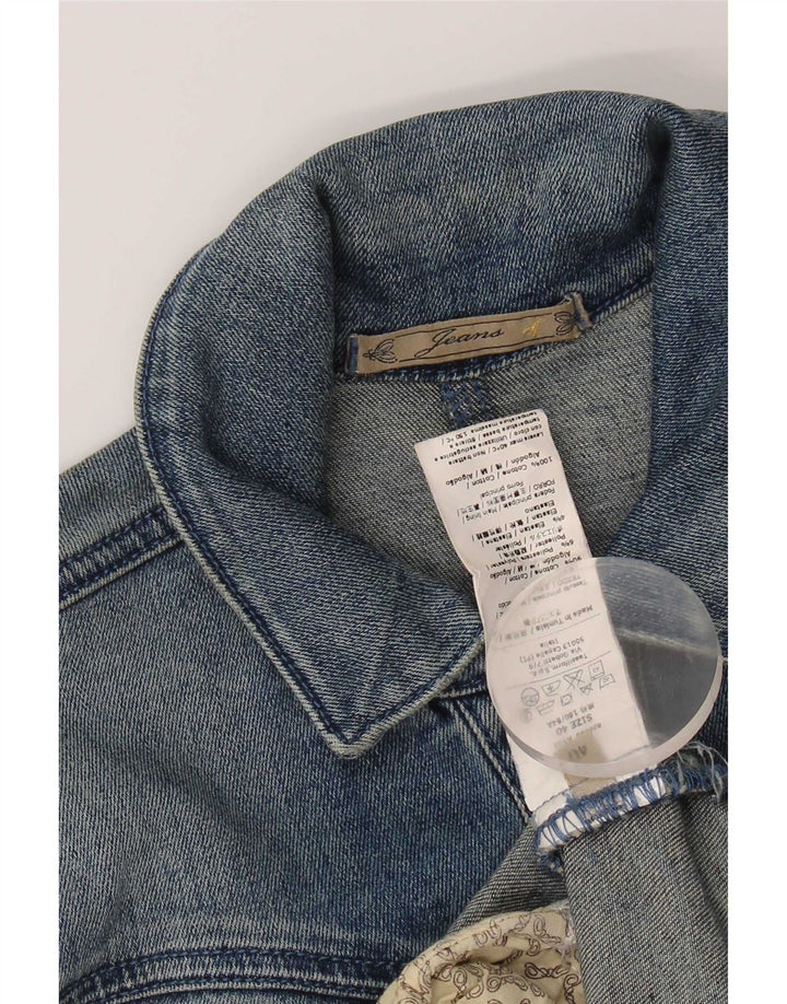 veste en denim crop femme vintage IT 40 petit coton bleu