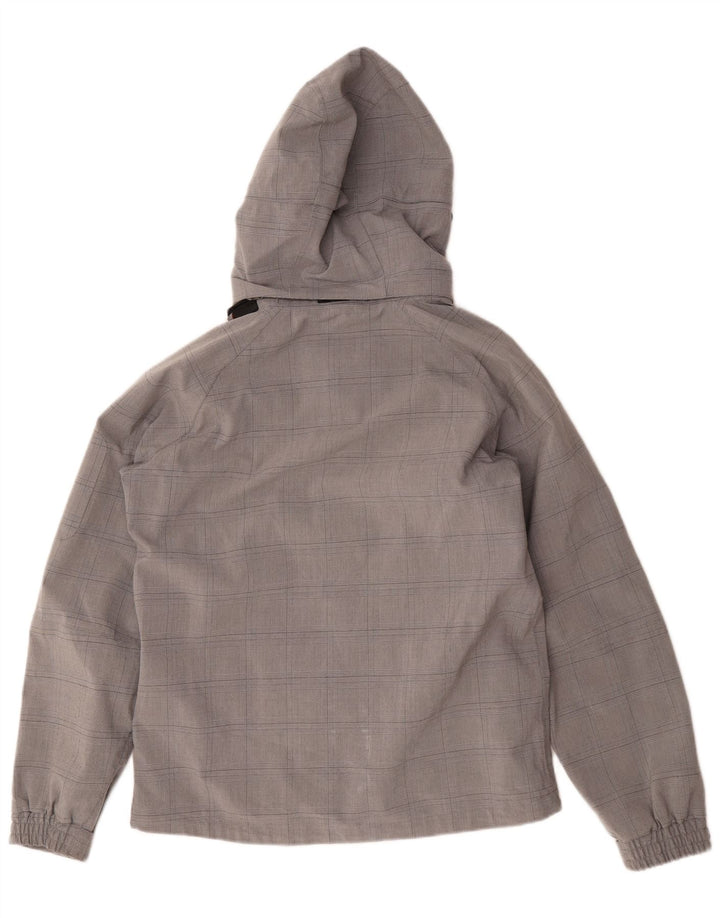 F.LLI Campagnolo Veste de pluie à capuche pour femme UK 14 Gris moyen à carreaux