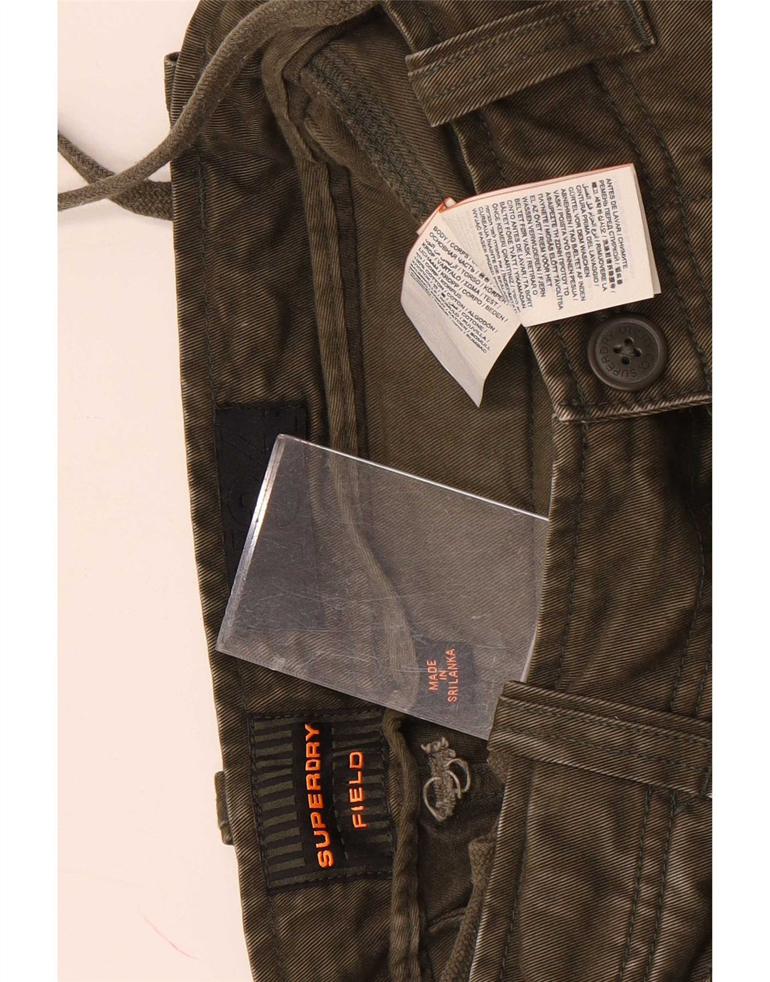 Superdry Short Cargo W32 Homme Kaki Moyen Coton