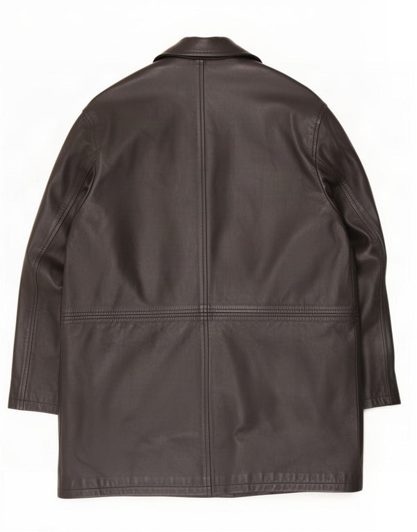 Zara Manteau en cuir pour homme UK 42 XL Noir