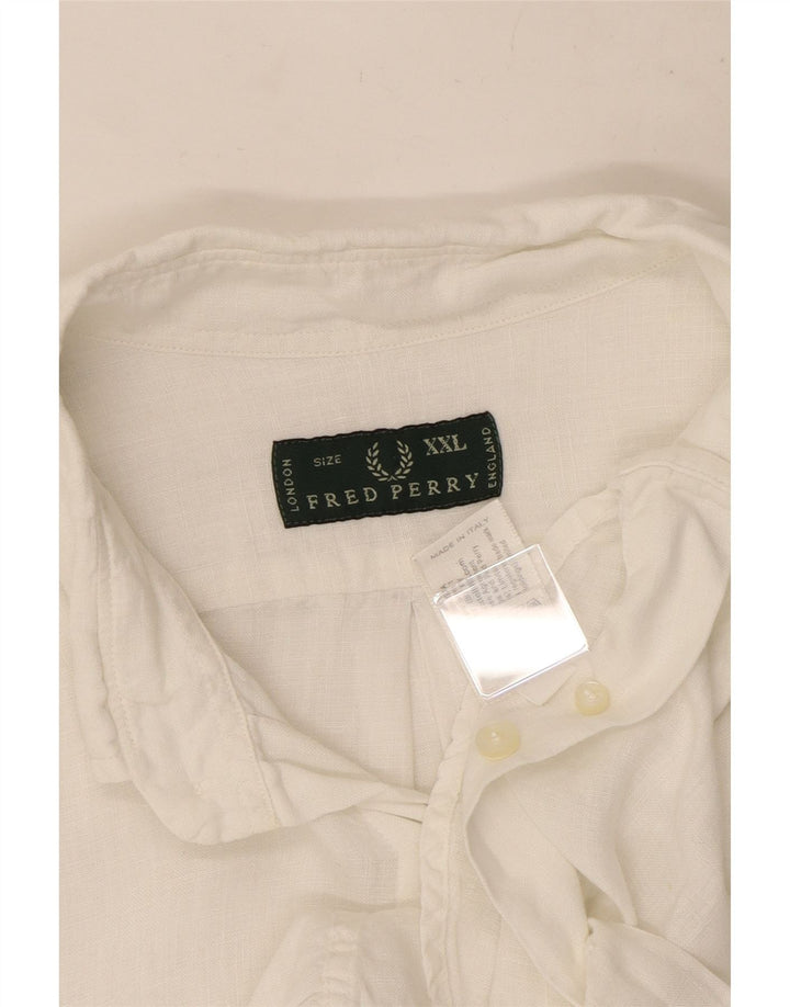 Fred Perry Chemise Homme 2XL Lin Blanc