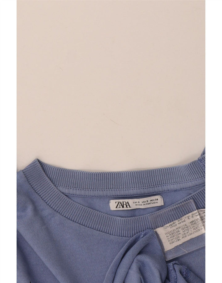 Zara Homme T-Shirt Top Petit Bleu Coton