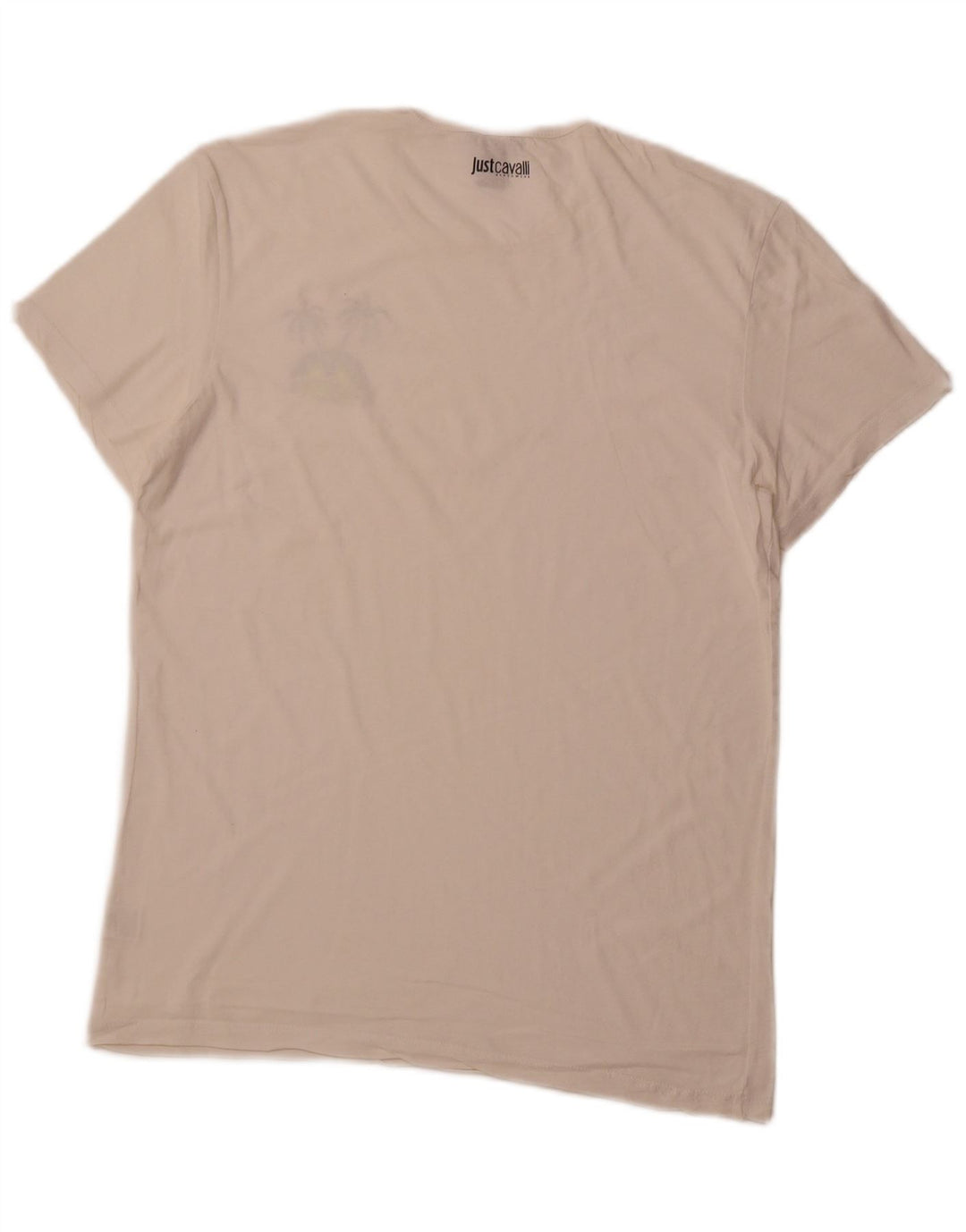 JUST CAVALLI T-Shirt Homme Haut Large Blanc Cassé Coton