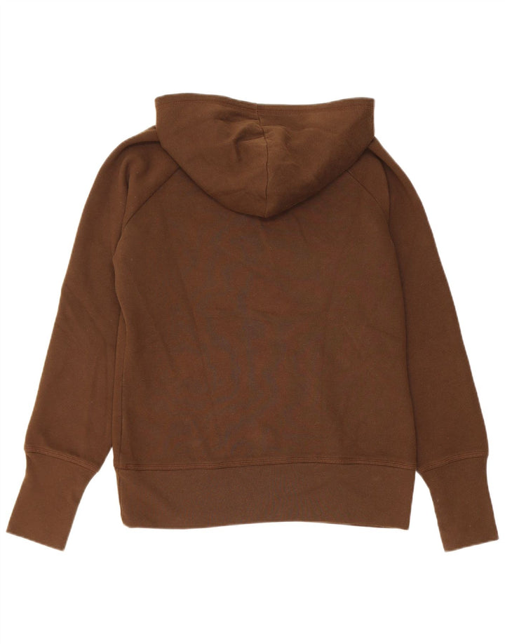 TOMMY HILFIGER Pull à capuche graphique surdimensionné pour femme UK 10 Small Marron