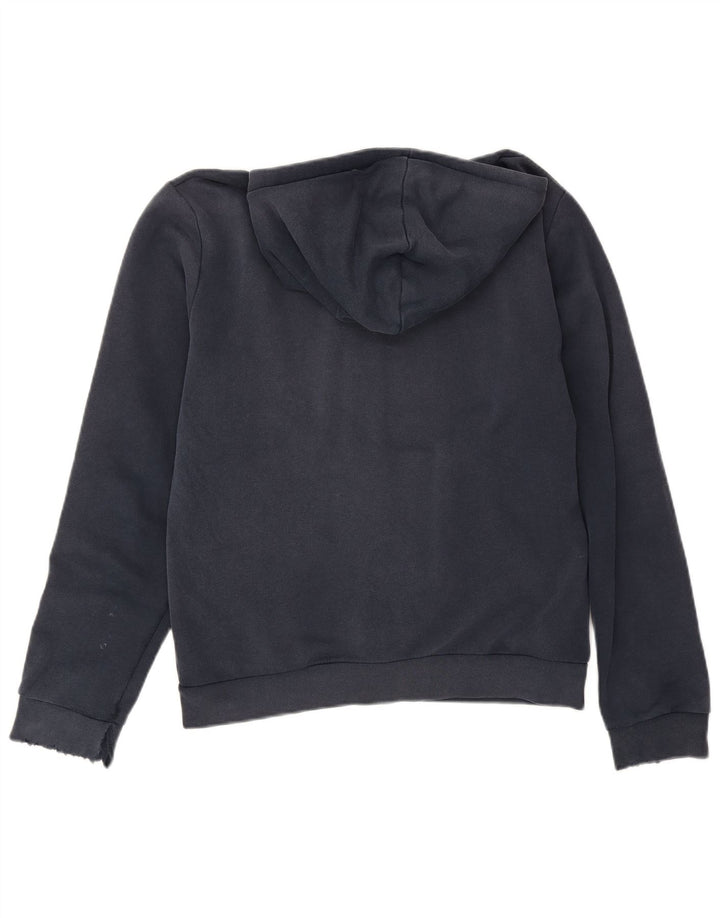 Zara Pull À Capuche Zippé Homme Bleu Marine Moyen Coton