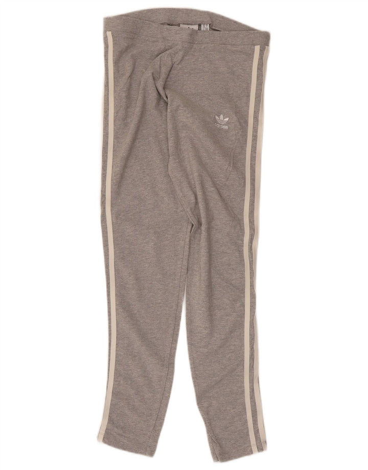 Adidas Leggings Femme UK 10 Petit Gris Coton