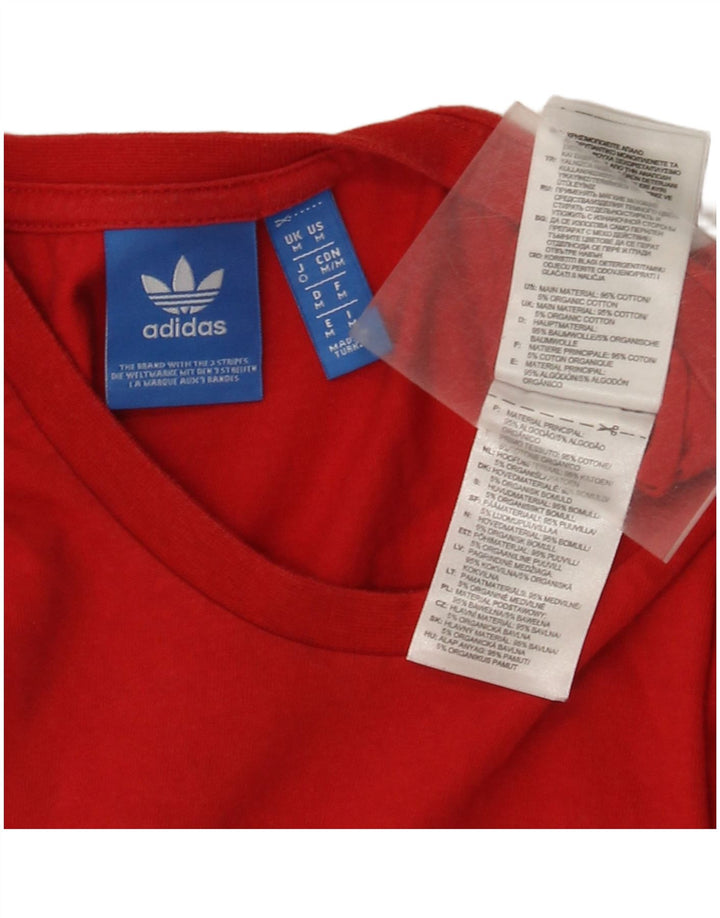Adidas T-Shirt Graphique Homme Rouge Moyen Coton