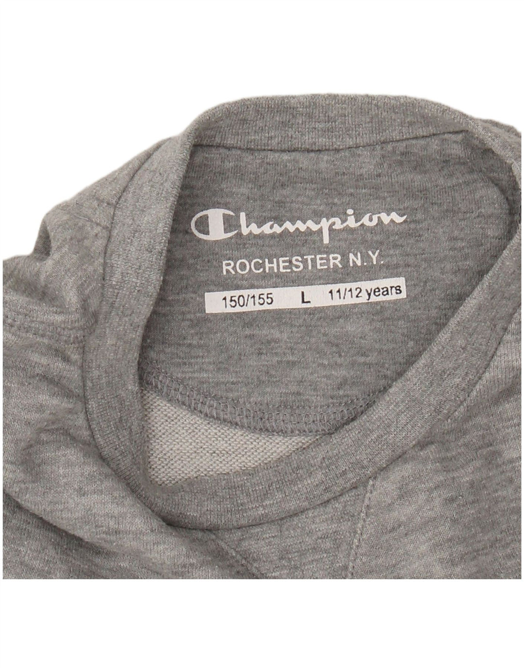 CHAMPION Boys Graphic Sweatshirt Jumper 11-12 Years Large Grey Flecked