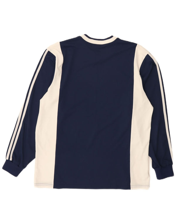 Adidas Haut à manches longues pour homme Coupe régulière XL Bleu marine Colorblock Sports