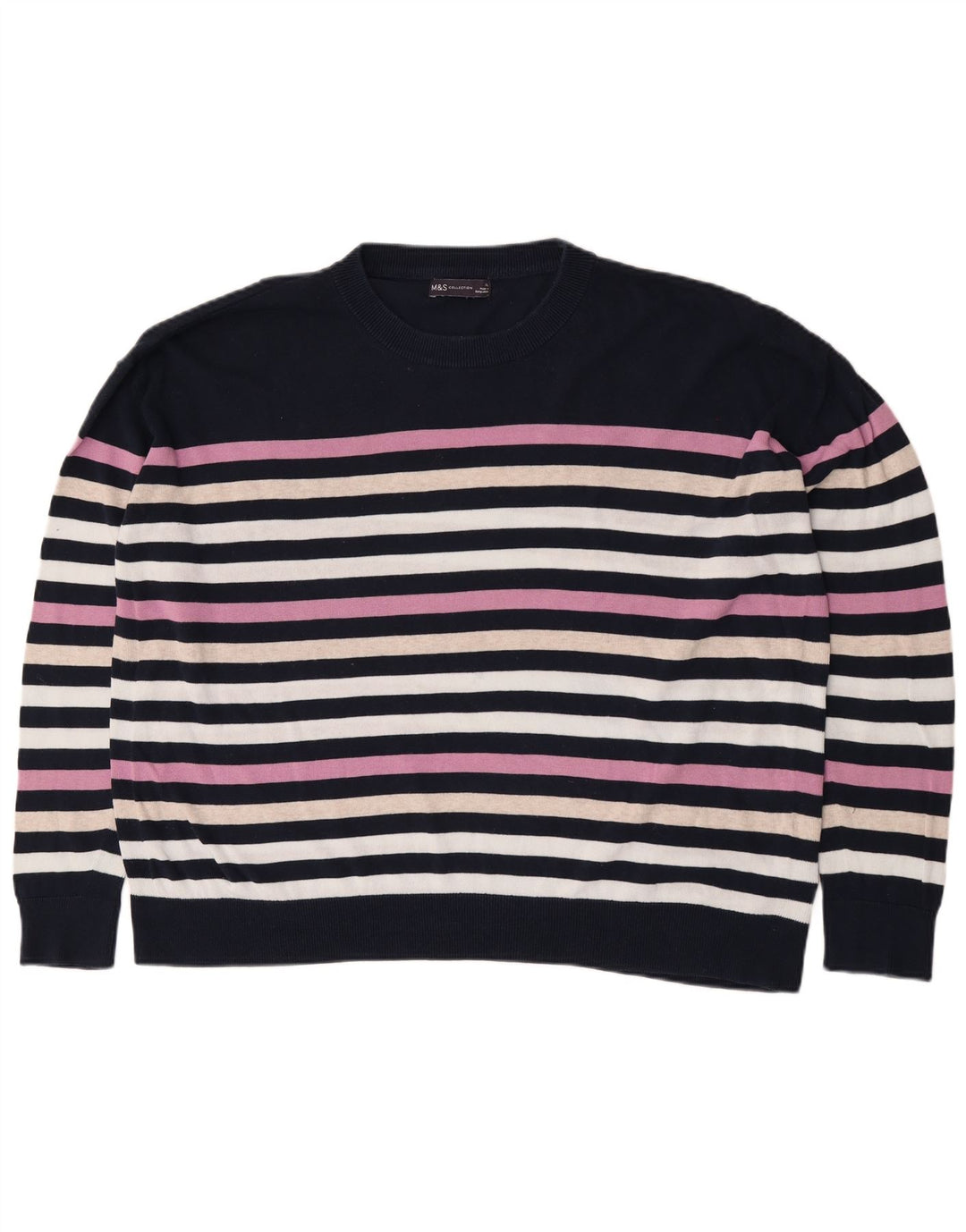 Marks & Spencer Pull ras du cou pour femme UK 18 XL Multicolore