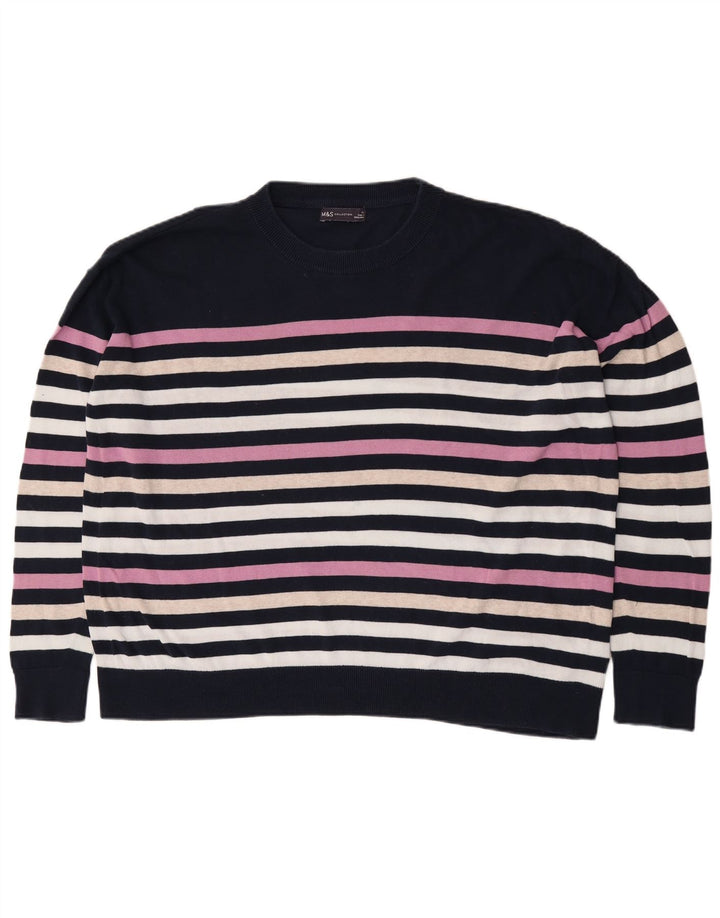 Marks & Spencer Pull ras du cou pour femme UK 18 XL Multicolore