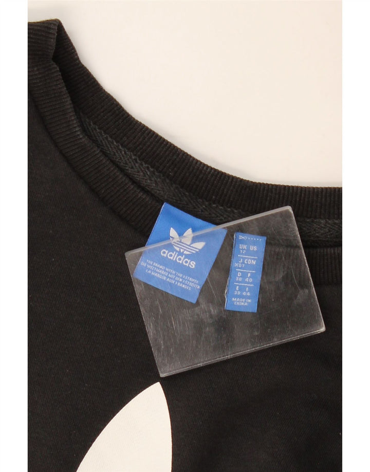 Adidas Sweat-shirt graphique pour femme UK 12 Noir moyen