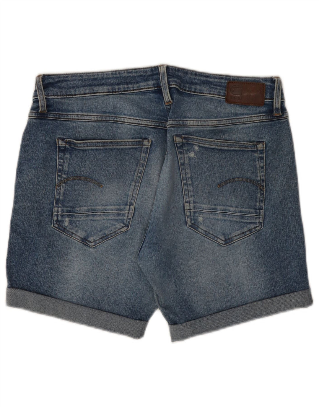 G-STAR Femme Boyfriend Denim Short W27 Petit Bleu Coton