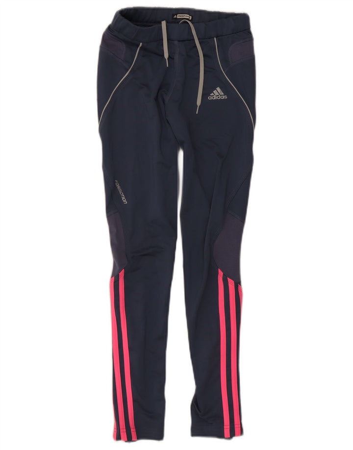 ADIDAS Womens Tracksuit Trousers UK 10 Small  Navy Blue Polyester