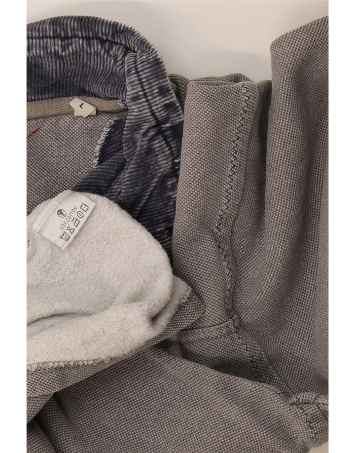 Fat Face Sweat-shirt à col zippé pour homme en coton gris Taille L