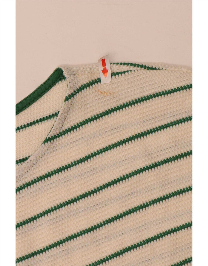 Phase Eight Haut Femme Manches 3/4 UK 12 Coton Rayé Blanc Moyen
