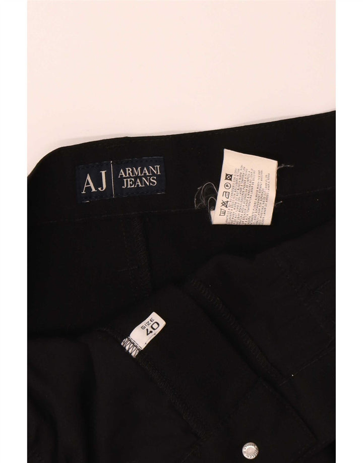 Armani Pantalon décontracté droit pour homme W40 L29 Noir Polyester