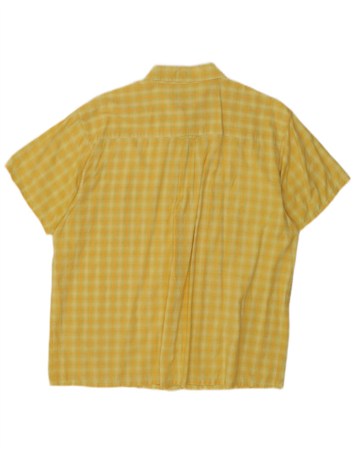 Mustang Chemise à manches courtes pour homme Grand carreaux jaunes