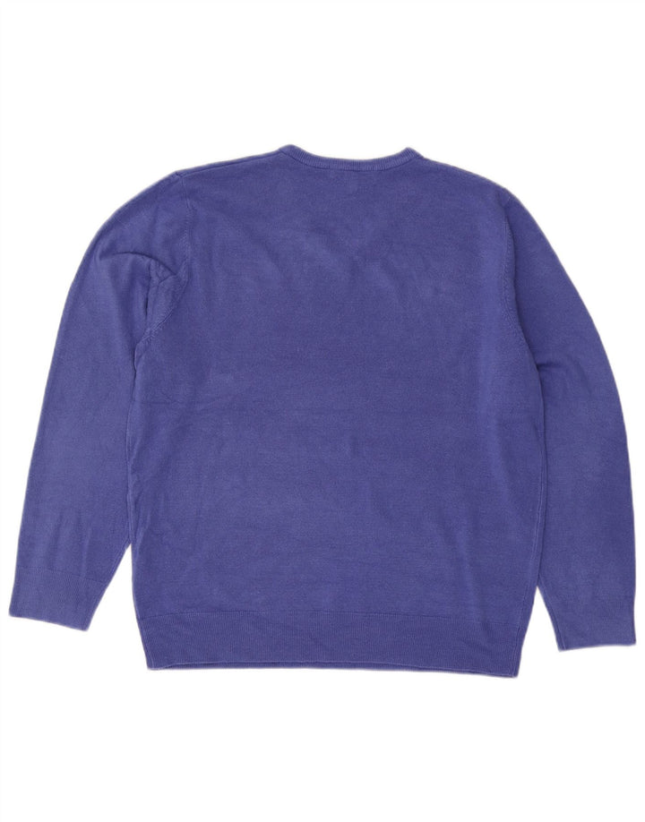 Marks & Spencer Pull Col V Homme XL Bleu Acrylique