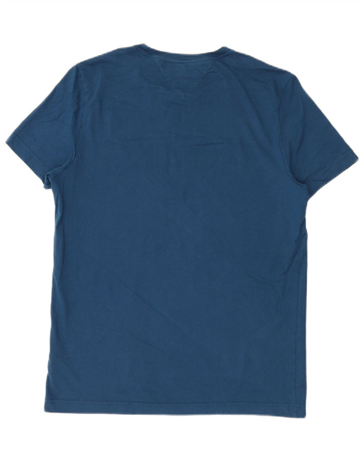 TOMMY HILFIGER T-Shirt Graphique Coupe Slim Homme XL Bleu Coton