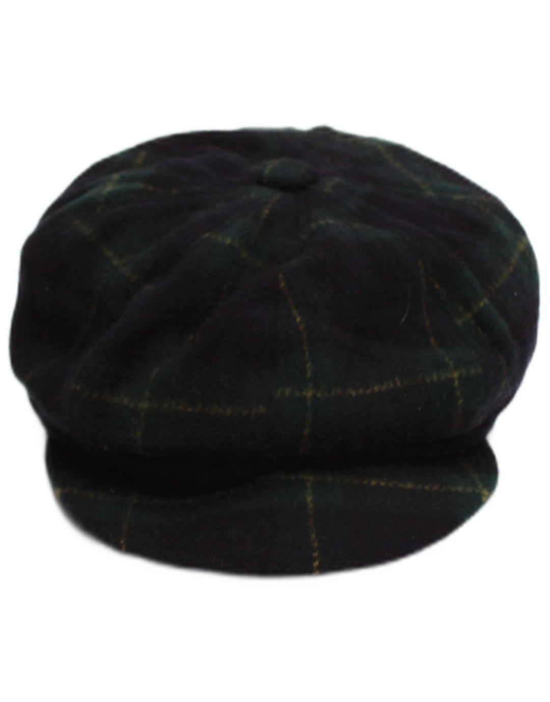 Casquette Plate Vintage Homme Petit Carreau Bleu Marine