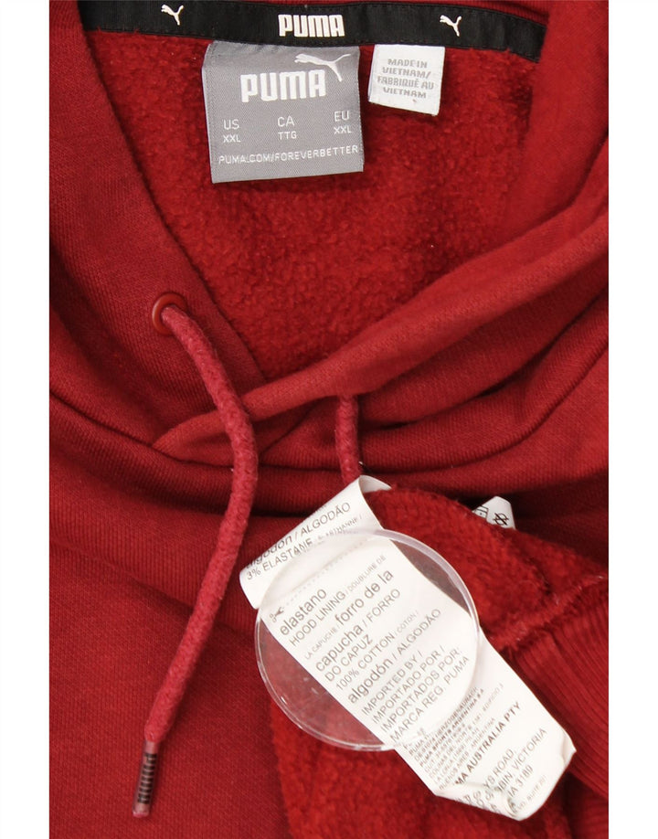 PUMA Pull à capuche pour homme 2XL Rouge Coton