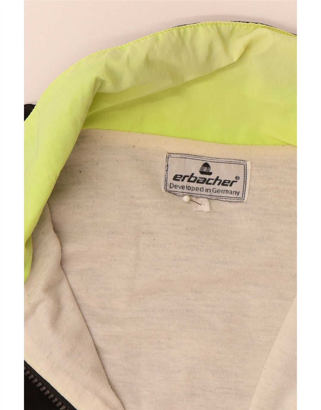 ERBACHER Veste de pluie graphique pour homme UK 40 Large Noir Colourblock Polyamide