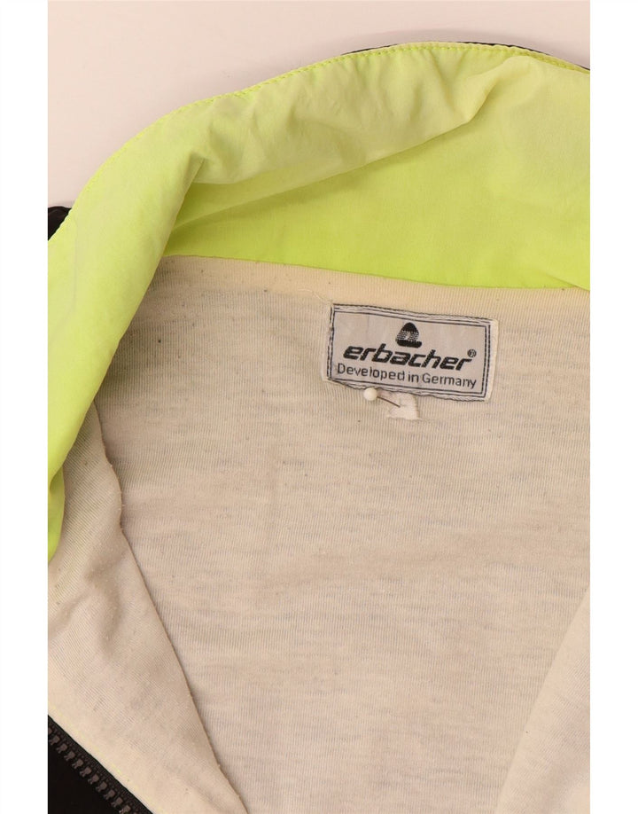 ERBACHER Veste de pluie graphique pour homme UK 40 Large Noir Colourblock Polyamide