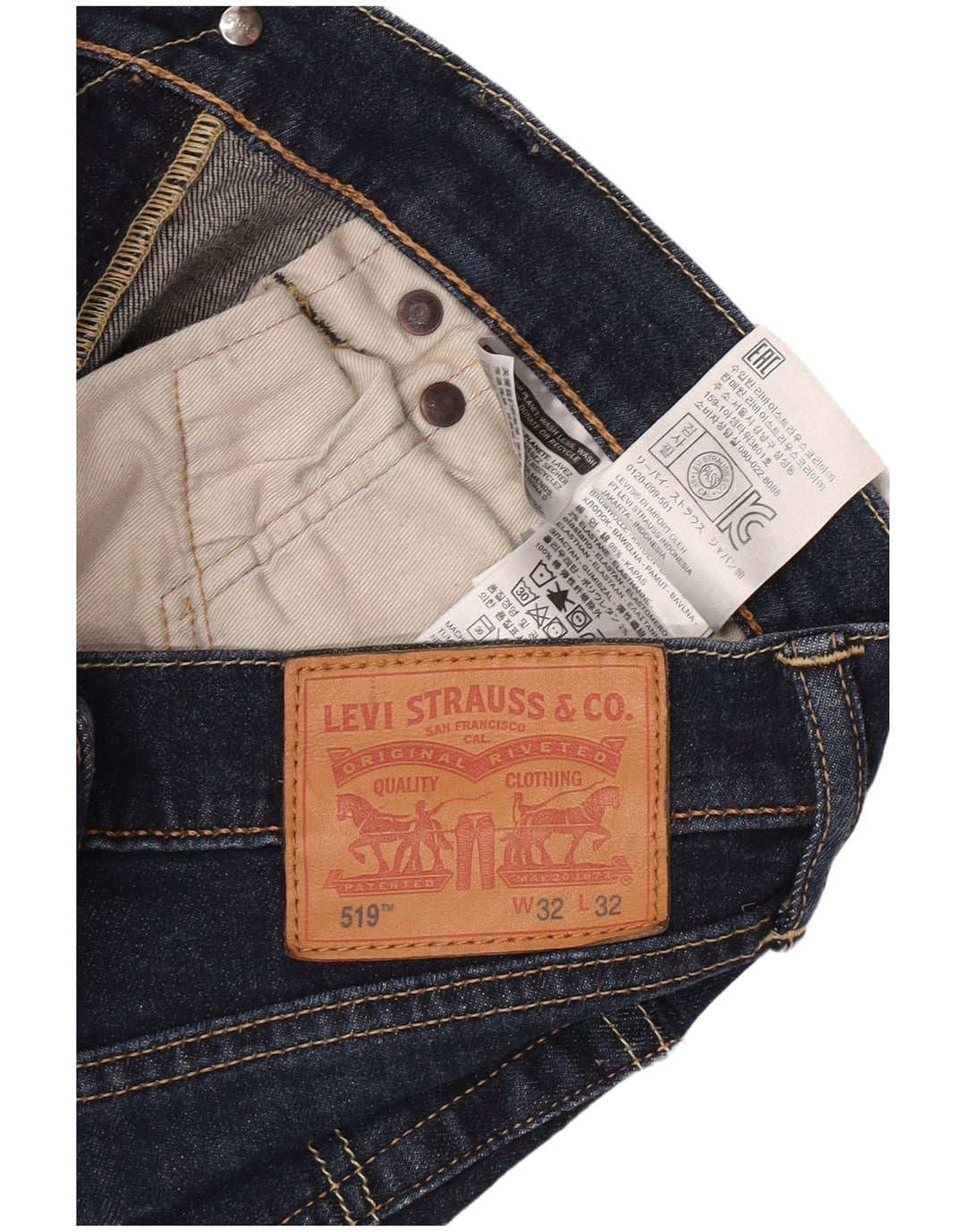 Levi's Jean 519 Skinny W32 L27 Homme Bleu Marine Coton