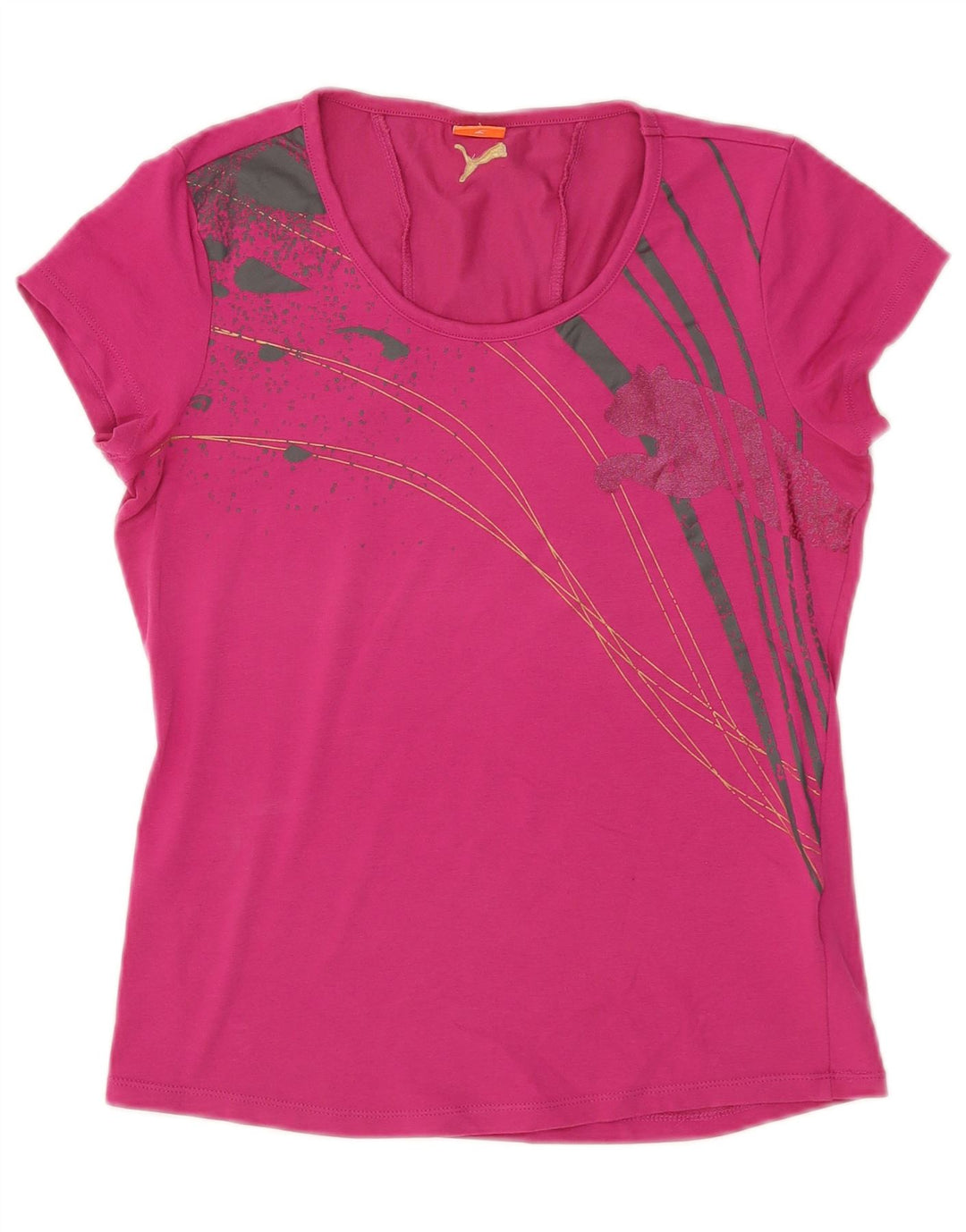 Puma T-shirt graphique pour femme UK 12 Rose moyen
