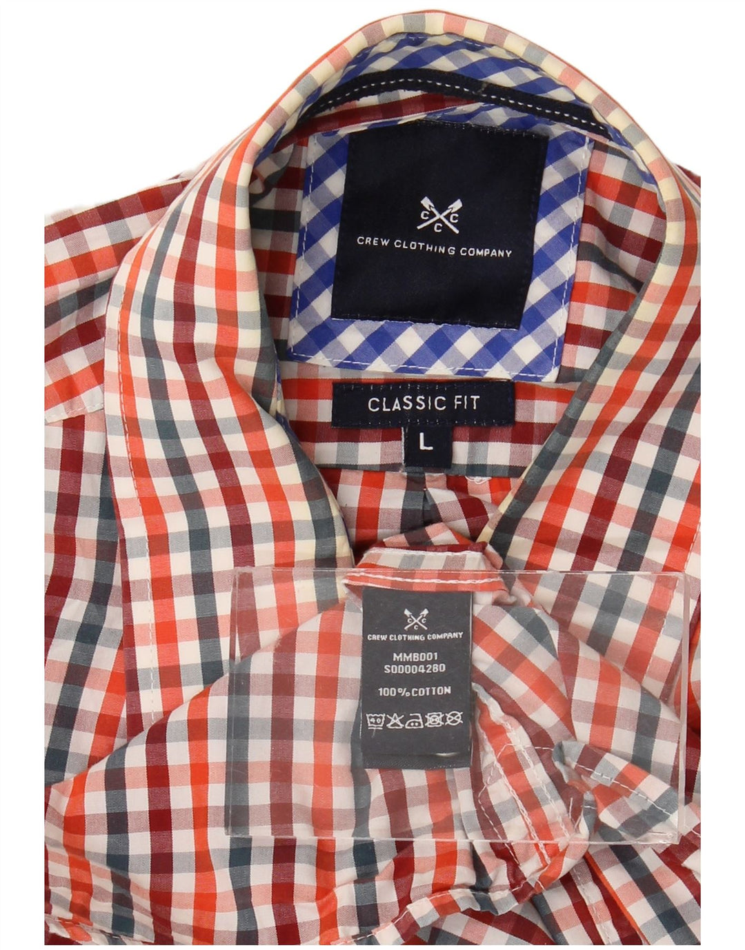 Crew Clothing Chemise coupe classique pour homme en coton vichy multicolore