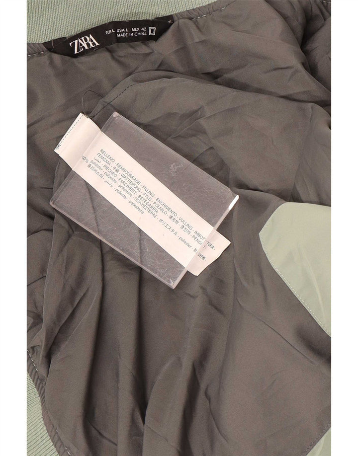 Zara Veste matelassée pour homme UK 40 Large Vert Polyester