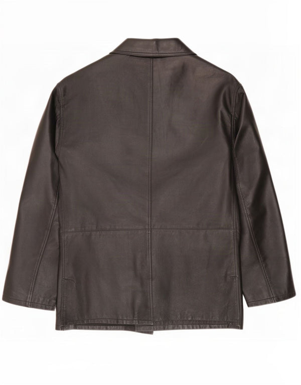 Morelli Manteau en cuir pour homme IT 56 3XL Noir