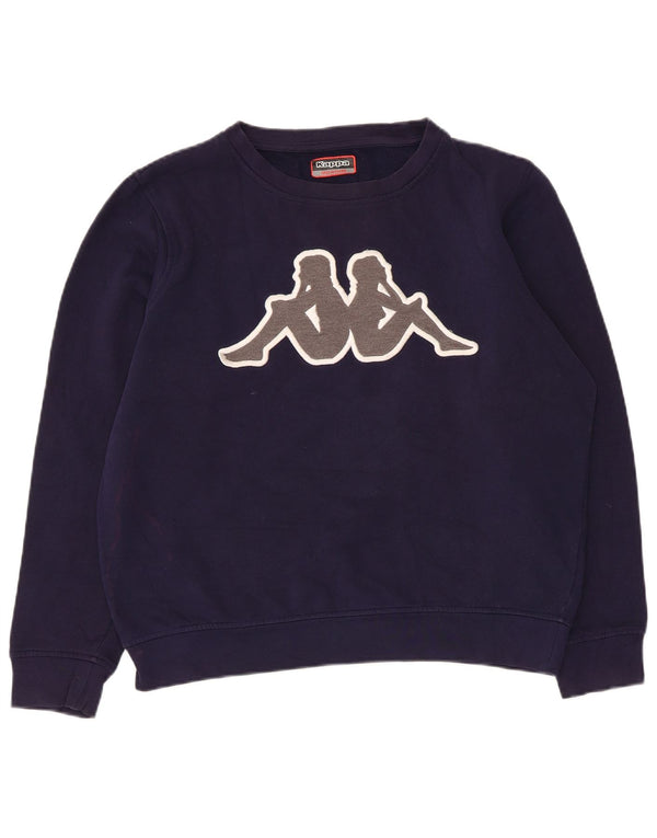 Kappa Sweat-shirt graphique pour femme UK 14 Bleu marine moyen