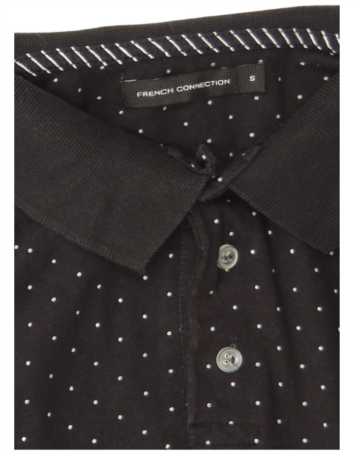 French Connection Polo Homme Petit Noir Coton Taché