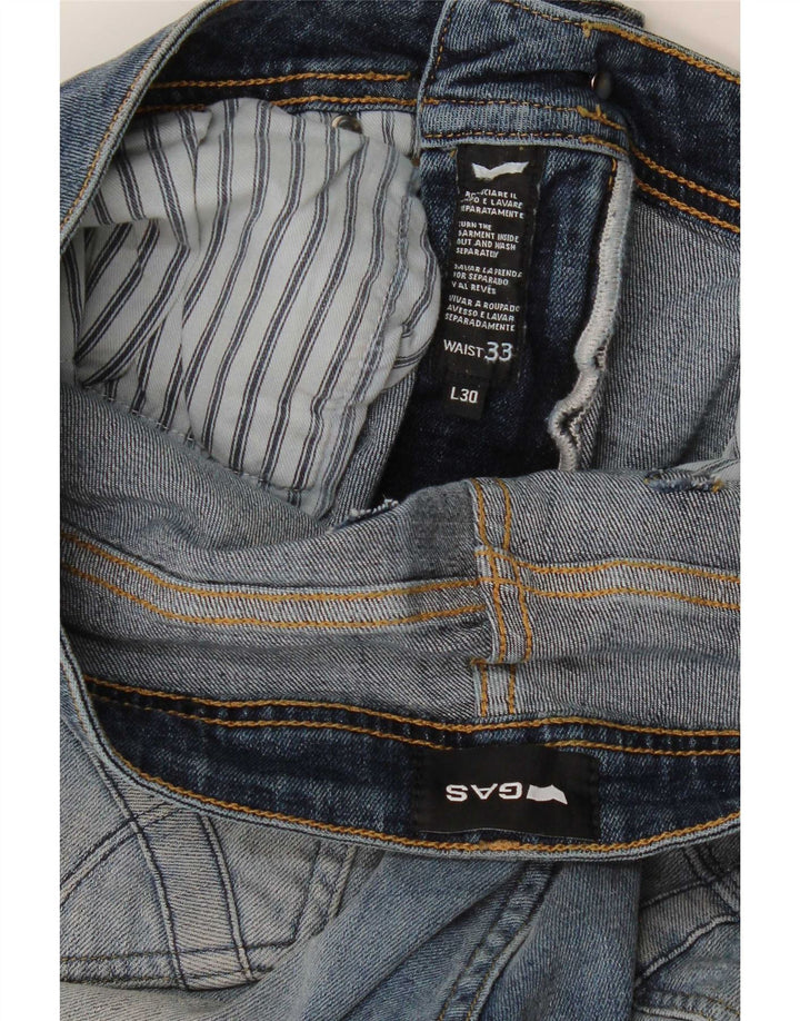 Gas Jean slim vieilli pour homme W33 L30 Bleu