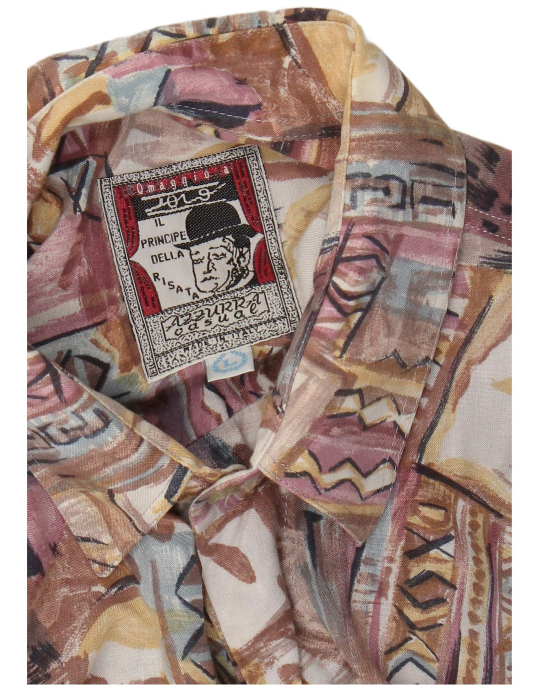 Chemise à manches courtes homme Azzurra grand patchwork multicolore