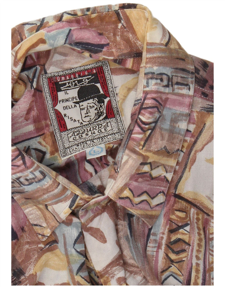 Chemise à manches courtes homme Azzurra grand patchwork multicolore
