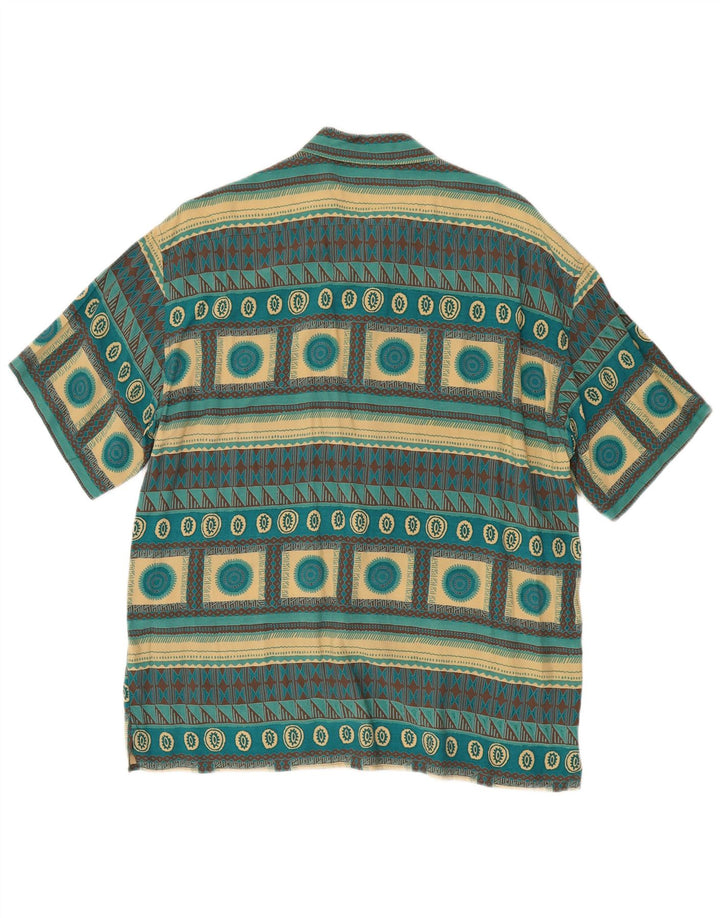 Ciao Chemise à manches courtes pour homme Large Turquoise Géométrique