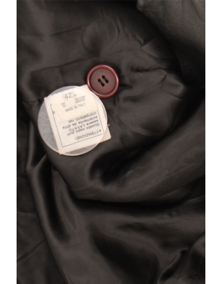 manteau en cuir femme vintage IT 42 Cuir noir moyen