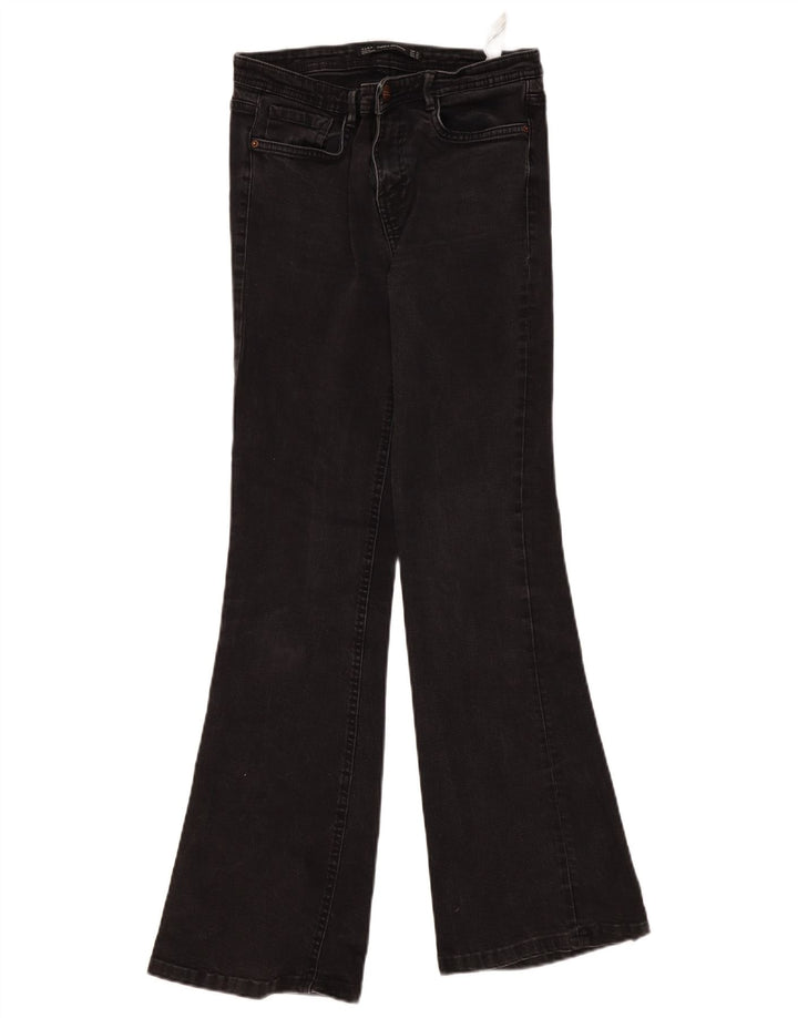 ZARA Jean évasé pour femme EU 38 Small W28 L29 Noir
